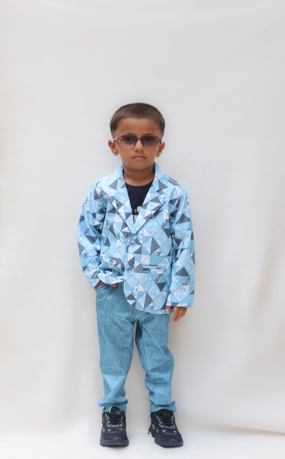 Kids Trendy Printed Blazer Set