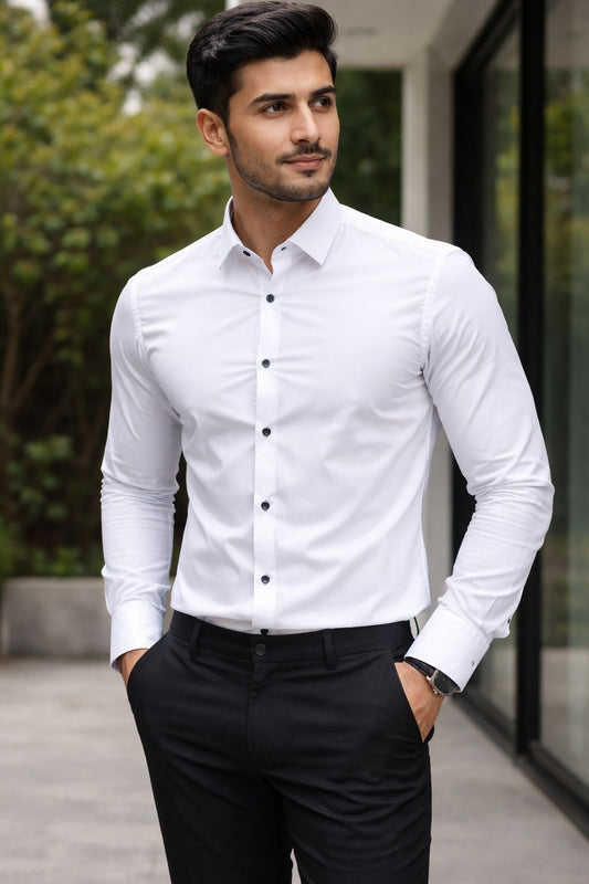 Men's Classic White Formal Shirt