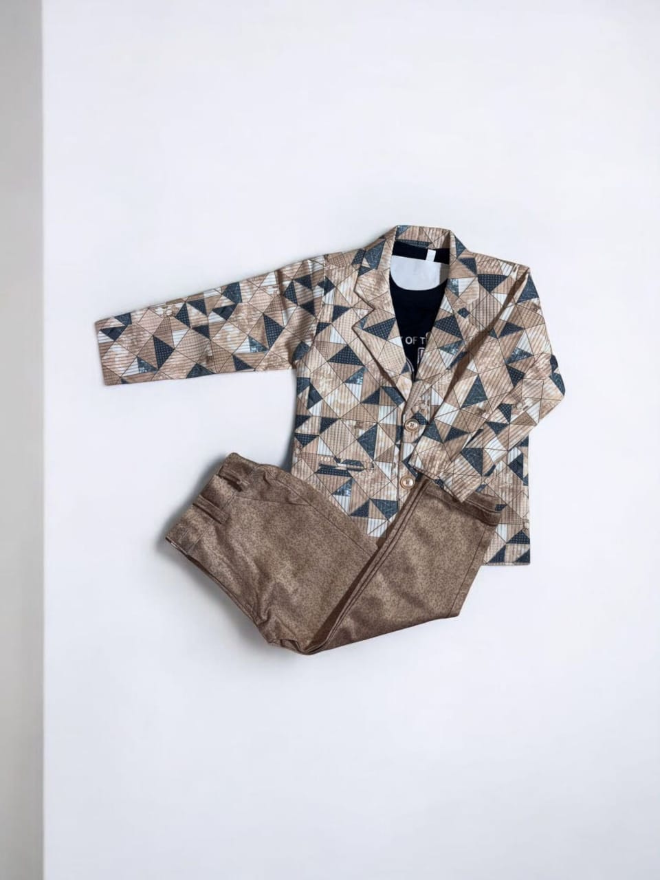 Kids Trendy Printed Blazer Set
